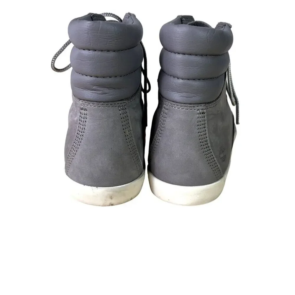 Timberland Sneakers Womens 9 Dausette Gray Nubuck Leather High Top Ortholite